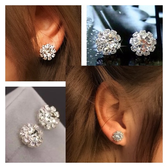 NEW!💙💎BEAUTIFUL BLING EARRING💎💙PRETTY! CLASSY! - Picture 2 of 7